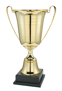 Prestiżowy złoty puchar o wysokości 840 mm, symbol luksusu i triumfu, idealny na najważniejsze wydarzenia.