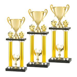 Zestaw eleganckich pucharów sportowych w promocyjnej cenie od Nagrodzony.pl, idealnych na turnieje i wydarzenia.