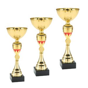Zestaw eleganckich pucharów sportowych w promocyjnej cenie od Nagrodzony.pl, idealnych na turnieje i wydarzenia.