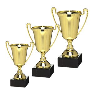Zestaw eleganckich pucharów sportowych w promocyjnej cenie od Nagrodzony.pl, idealnych na turnieje i wydarzenia.